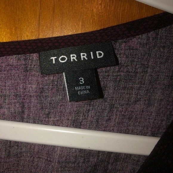 TORRID plum PRINT WIDE LEG CHALLIS JUMPSUIT 3x - Picture 7 of 7